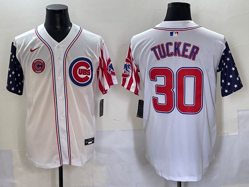 Men 2025 Chicago Cubs 30 Tucker White a generation of national flags Joint Name Nike MLB Jersey style 6